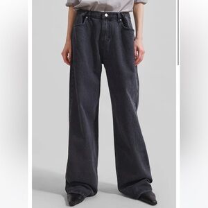 THE FRANKIE SHOP HAYLA DENIM PANTS - GREY WASH